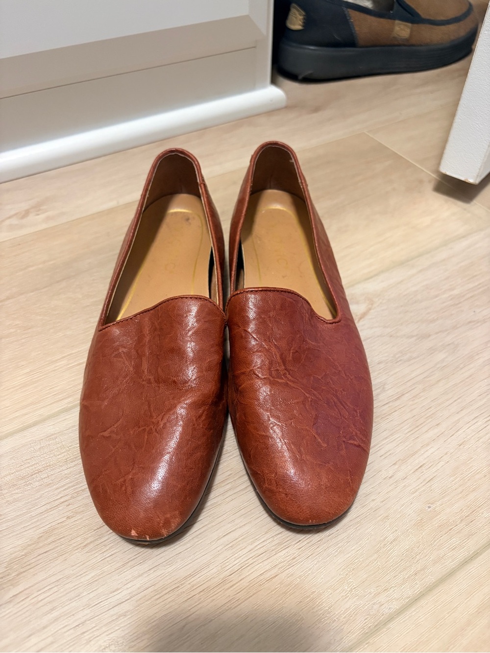 Vionic Tan Leather Slip-On Loafer